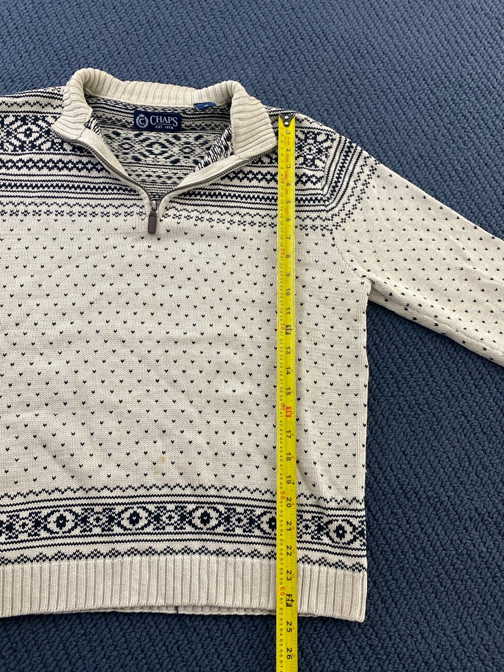 Vintage Chaps by Ralphen Quarter-Zip Sweater - Picture 6 of 8